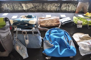 The two two Jean purses are the donation